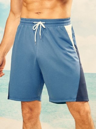 Mænd Colorblock Glatte Bløde Åndbare Hurtigtørrende Shorts