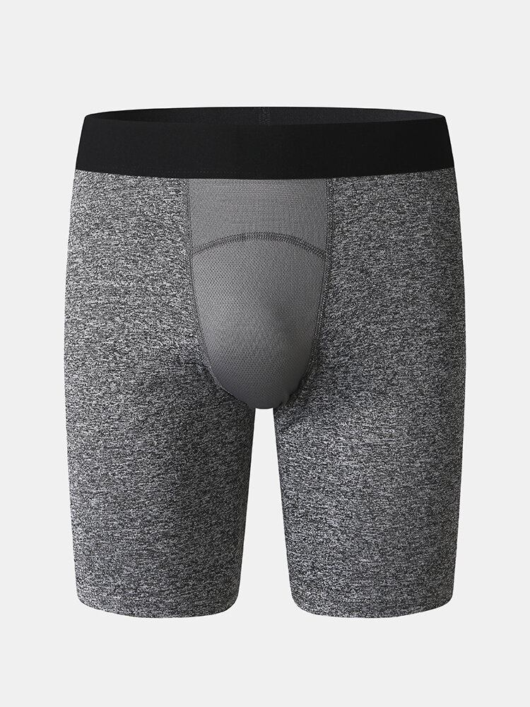 Mænd Ensfarvet Stretch Slim Hurtigtørrende Mesh Skridt Sport Fitness Shorts