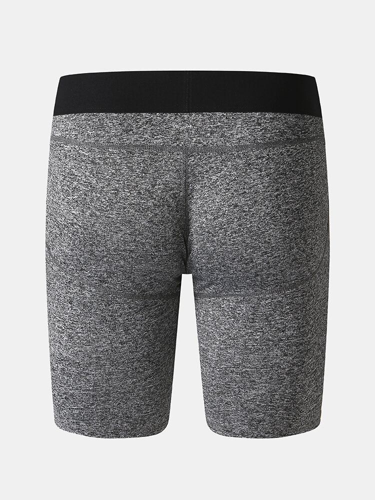 Mænd Ensfarvet Stretch Slim Hurtigtørrende Mesh Skridt Sport Fitness Shorts