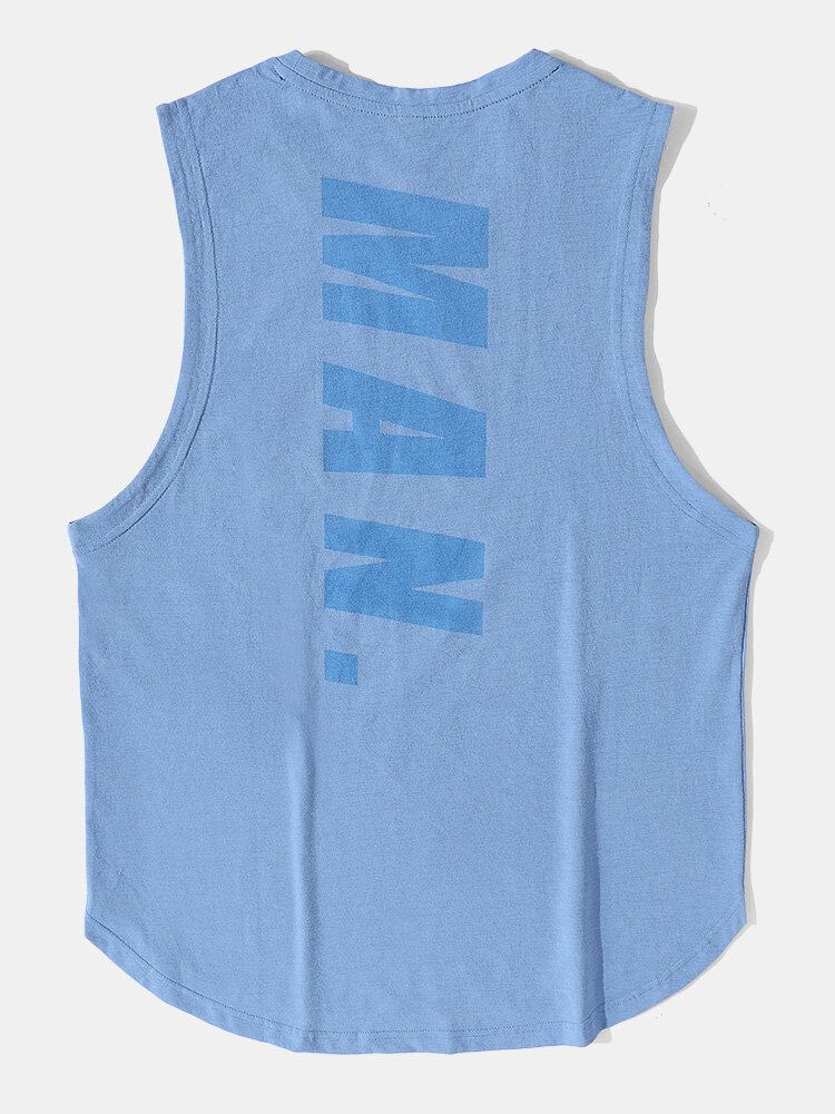 Mænd Ikon Mønster Ærmeløse Hurtigtørrende Åndbare Gym Tank Tops