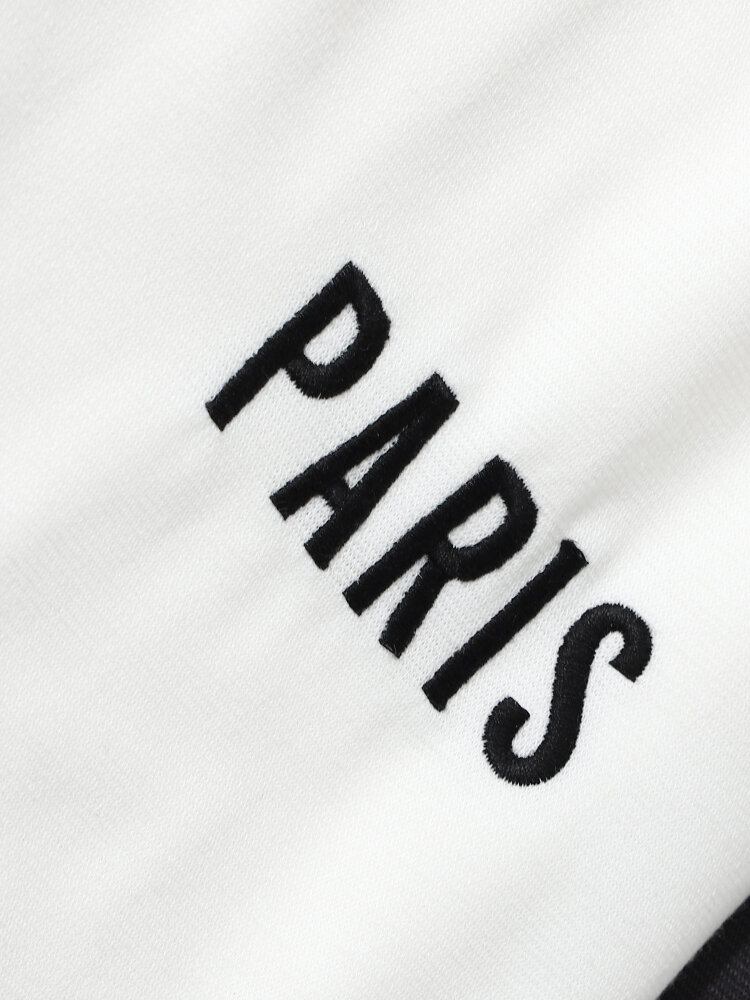 Sportssplejsning Til Mænd Paris Broderede Sweatshirtbukser Fritidsdragter