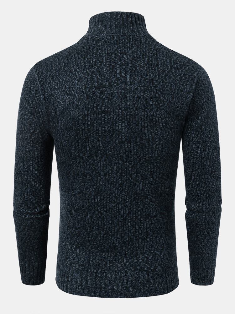 Herre Kabelstrikket Lynlås Langærmet Sweater Cardigans