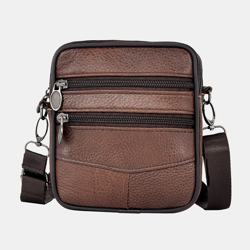 Ægte Læder Til Mænd Med Stor Kapacitet Business Multi-bære Crossbody-taske