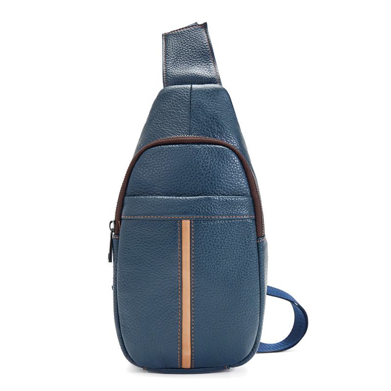 Ægte Læder Til Mænd Vintage Holdbar Daily Crossbody Taske Business Justerbare Stropper Sling Bag