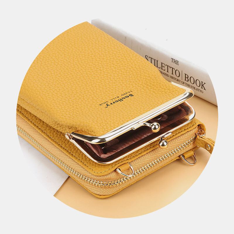 Baellerry Kvinder Lychee Mønster 6 Kortpladser 6.5 Tommer Telefontaske Crossbody Taske