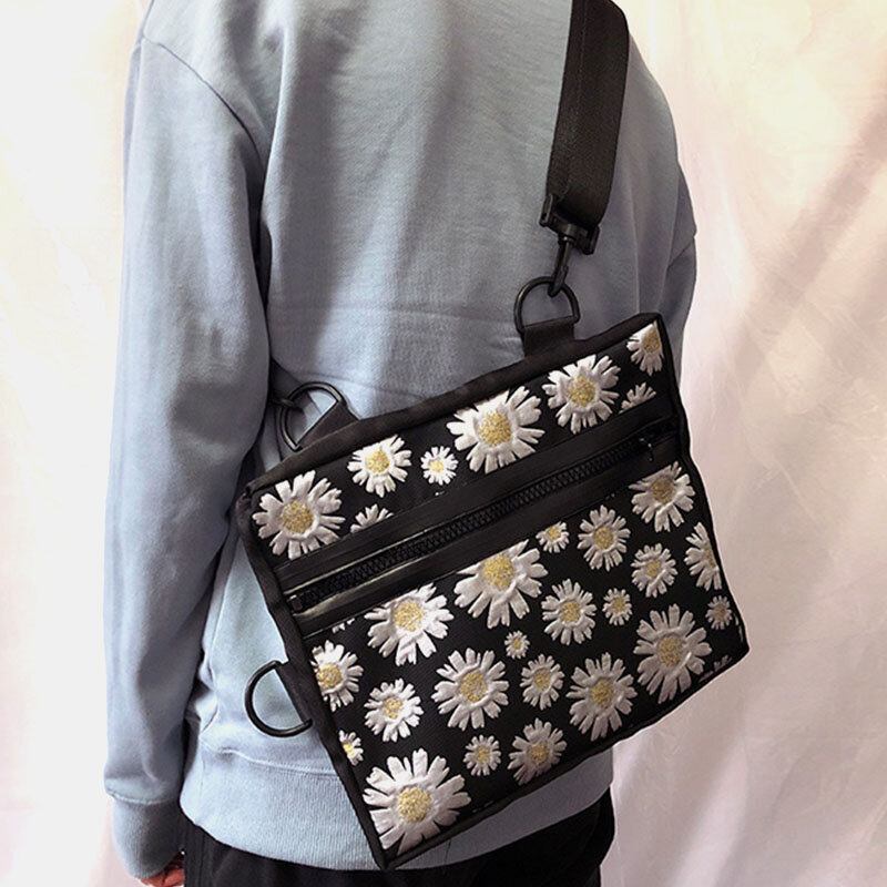 Dame Daisy Casual Flower Nylon Crossbody Taske Skuldertaske