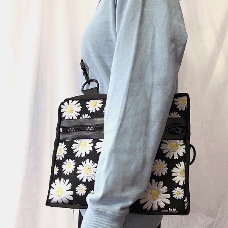 Dame Daisy Casual Flower Nylon Crossbody Taske Skuldertaske