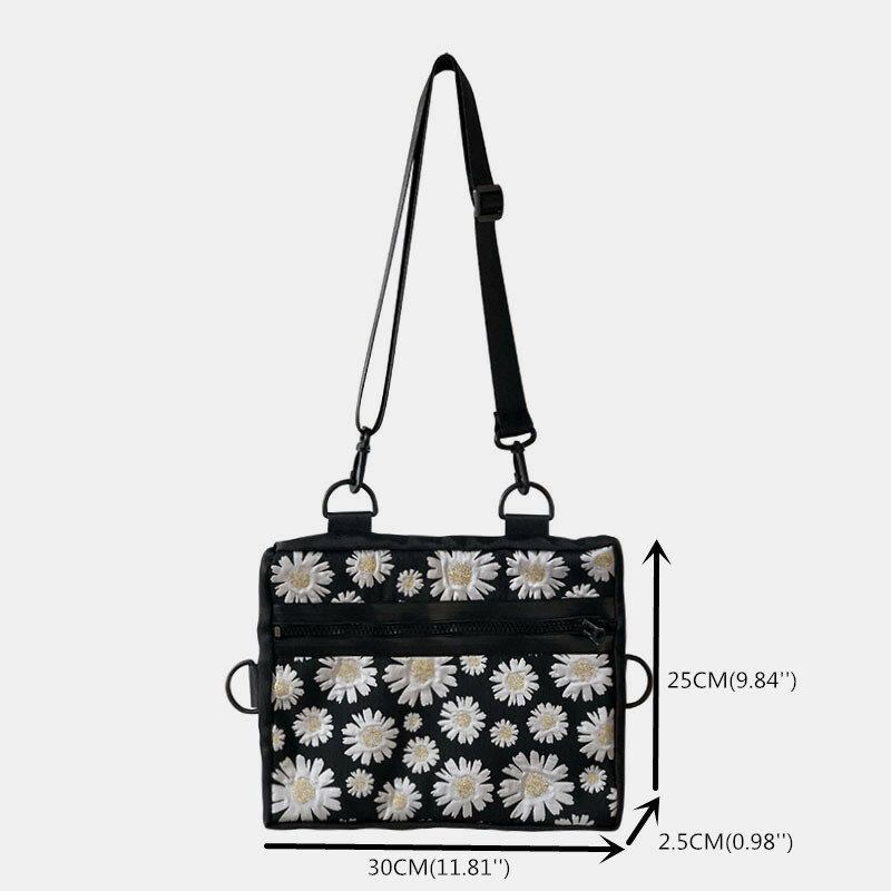 Dame Daisy Casual Flower Nylon Crossbody Taske Skuldertaske