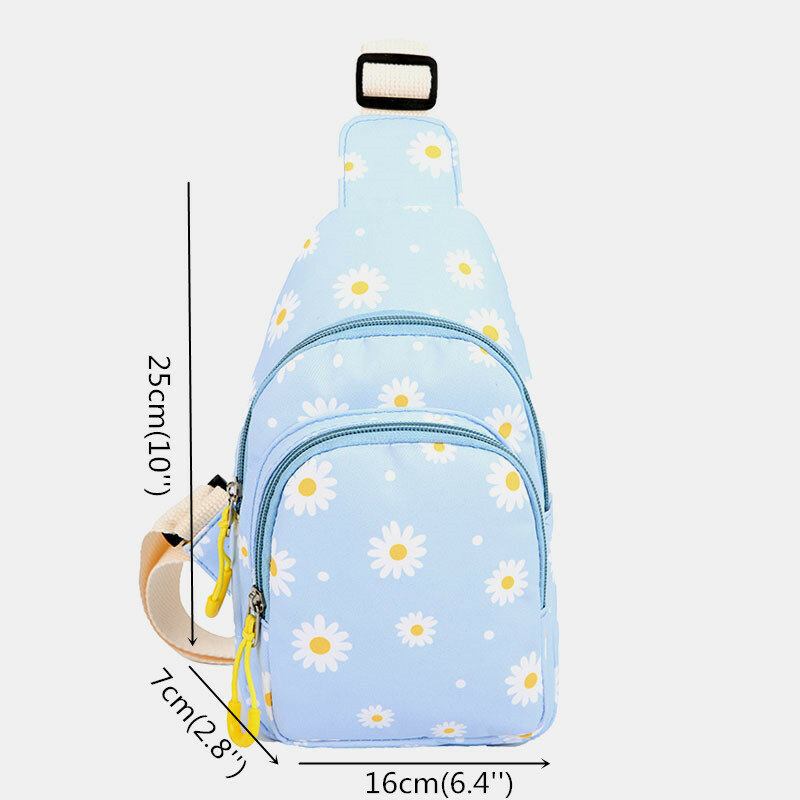 Dame Daisy Printet Casual Brysttaske Crossbody Taske