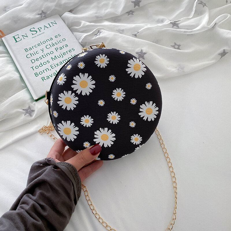 Dame Dotted Daisy Printed Chain Skuldertaske