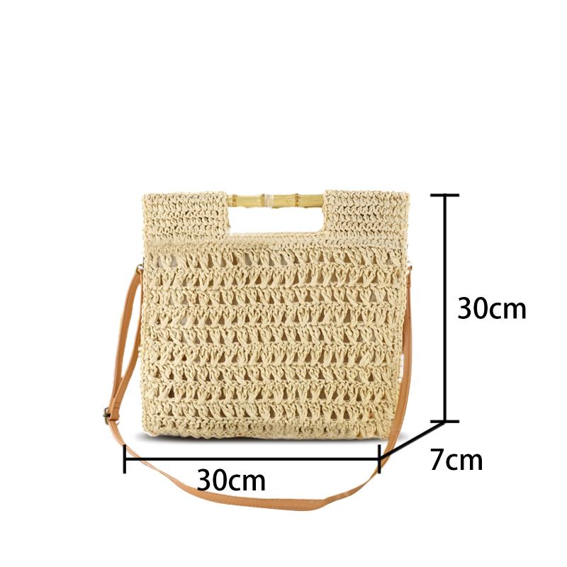 Dame Halm Elegant Holiday Crossbody Taske Convertible Strap Casual Beach Sweet Håndtaske