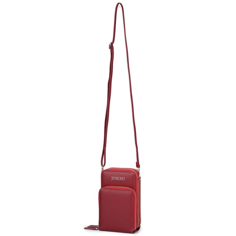 Dame Kunstlæder Casual Crossbody Taske Med Stor Kapacitet Justerbare Stropper Mobiltelefontaske