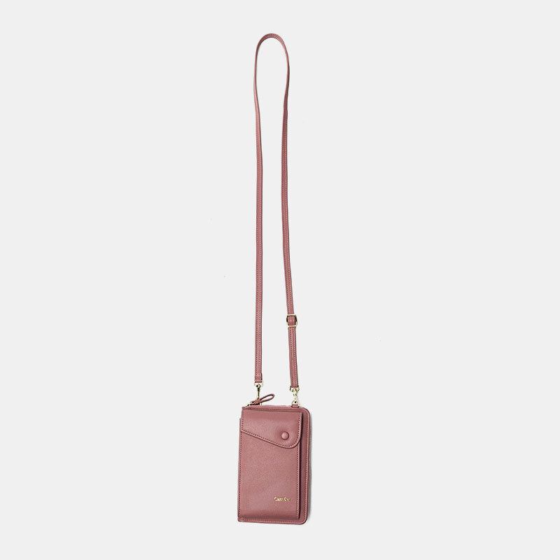 Dame Kunstlæder Stilfuld Kort Indvendigt Rum Crossbody Taske Bærbar Mobiltelefon Taske