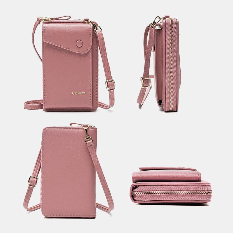 Dame Kunstlæder Stilfuld Kort Indvendigt Rum Crossbody Taske Bærbar Mobiltelefon Taske