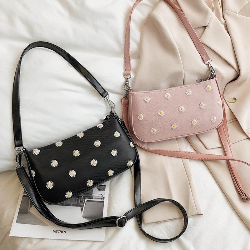 Dame Prikket Daisy Trykt Skuldertaske Crossbody Taske