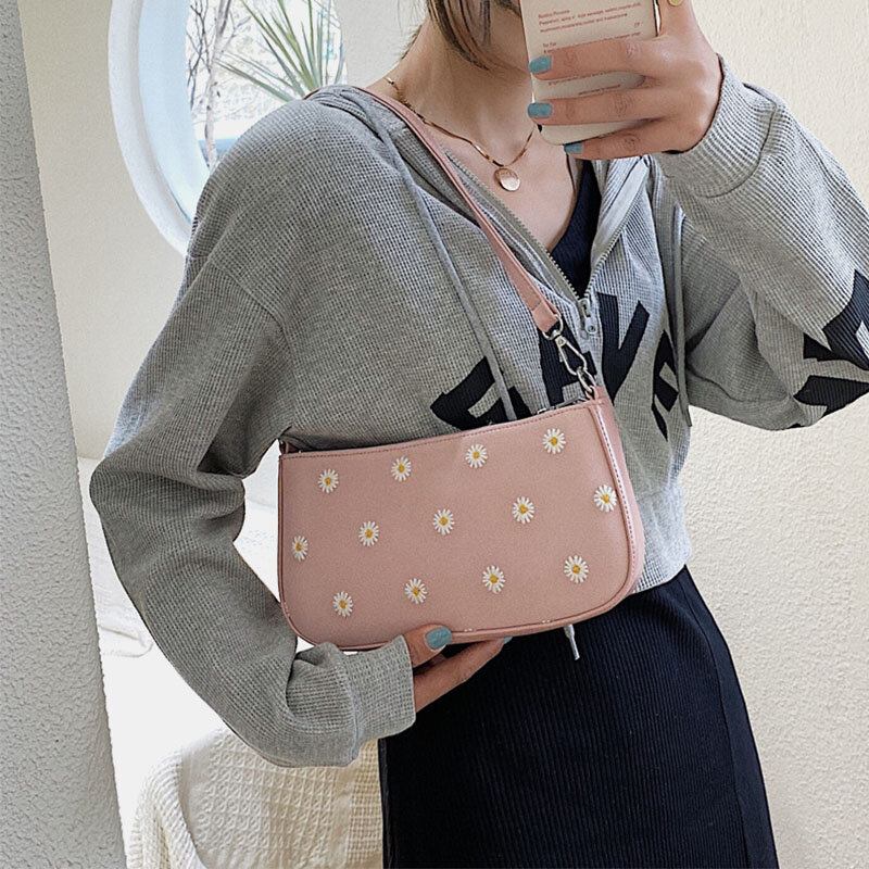 Dame Prikket Daisy Trykt Skuldertaske Crossbody Taske