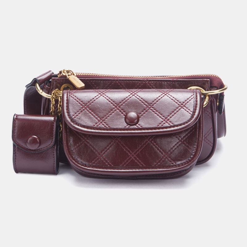 Damemode 3stk Argyle Solid Skuldertaske Crossbody-taske