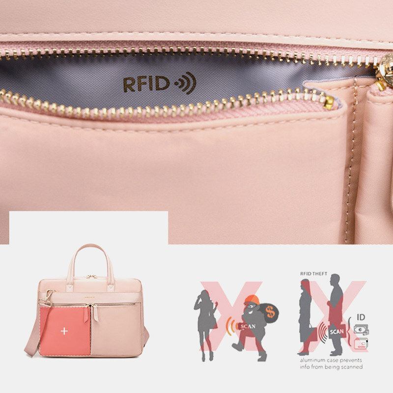 Damer Enkel 13.3/14/15.6 Tommer Crossbody-taske Til Bærbar Computer Med Flere Rum Rfid-tyverisikring Letvægtshåndtaske