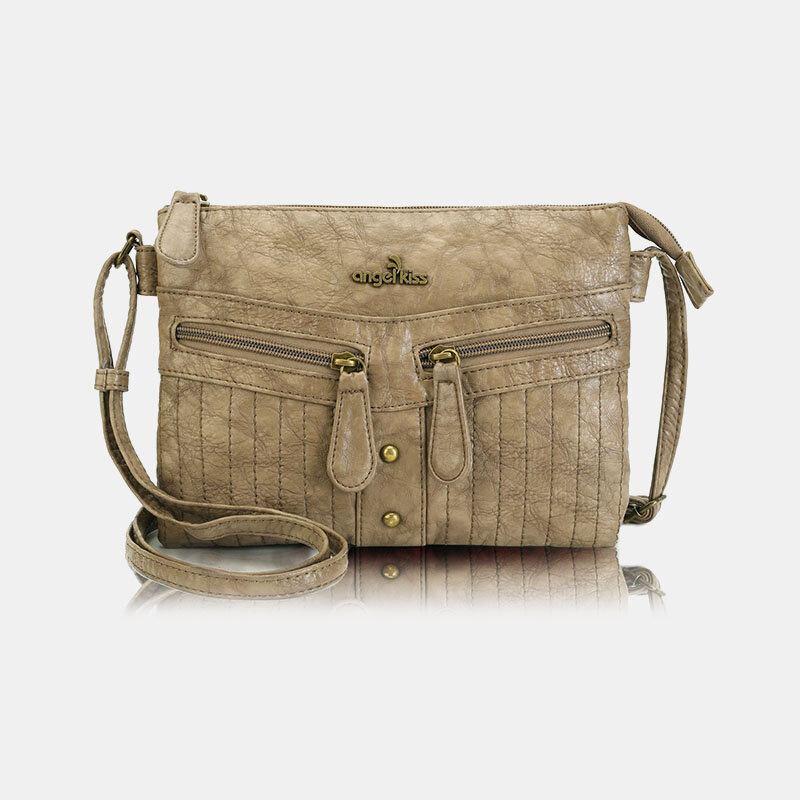 Damer Vandtæt Hardware Multi-pocket Anti-tyveri Crossbody Taske Skuldertaske