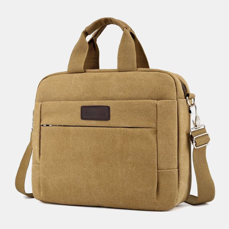 Herre Canvas Skuldertaske Crossbody Taske Håndtaske Business Taske