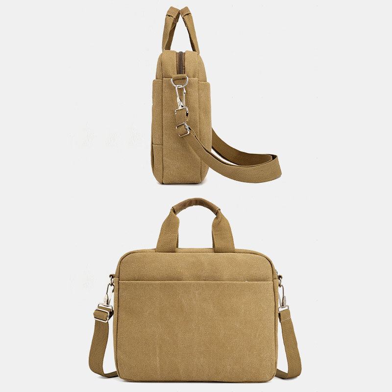 Herre Canvas Skuldertaske Crossbody Taske Håndtaske Business Taske