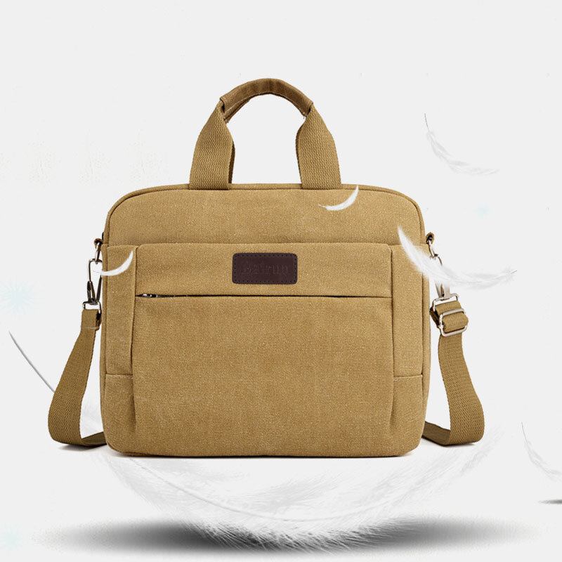 Herre Canvas Skuldertaske Crossbody Taske Håndtaske Business Taske