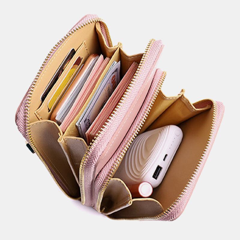 Kvinder 5 Card Slots Telefontaske Solid Crossbody Tasker