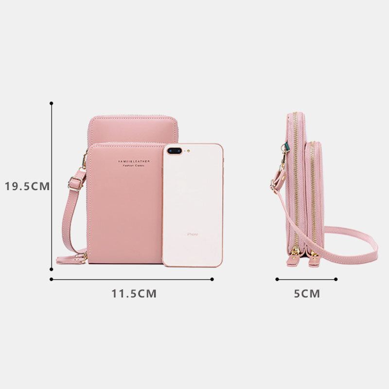 Kvinder 5 Card Slots Telefontaske Solid Crossbody Tasker