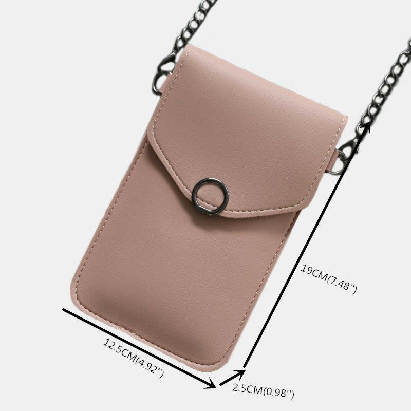 Kvinder 6.3 Tommer Touch Screen Chain Casual Telefontaske Crossbody Taske Skuldertaske