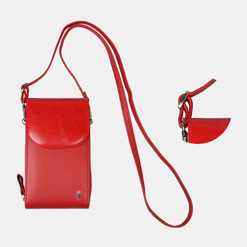 Kvinder 8 Kortpladser Telefontaske Solid Crossbody-taske Skuldertaske