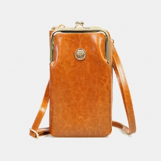 Kvinder 9 Kortpladser 6.3 Tommer Telefontaske Solid Crossbody Taske