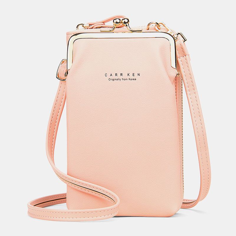 Kvinder 9 Kortpladser Telefontaske Solid Crossbody-taske Skuldertaske