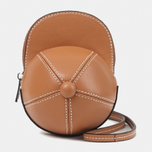 Kvinder Baseballhat I Imiteret Læder Form Causl Creative Skuldertaske Crossbody Taske