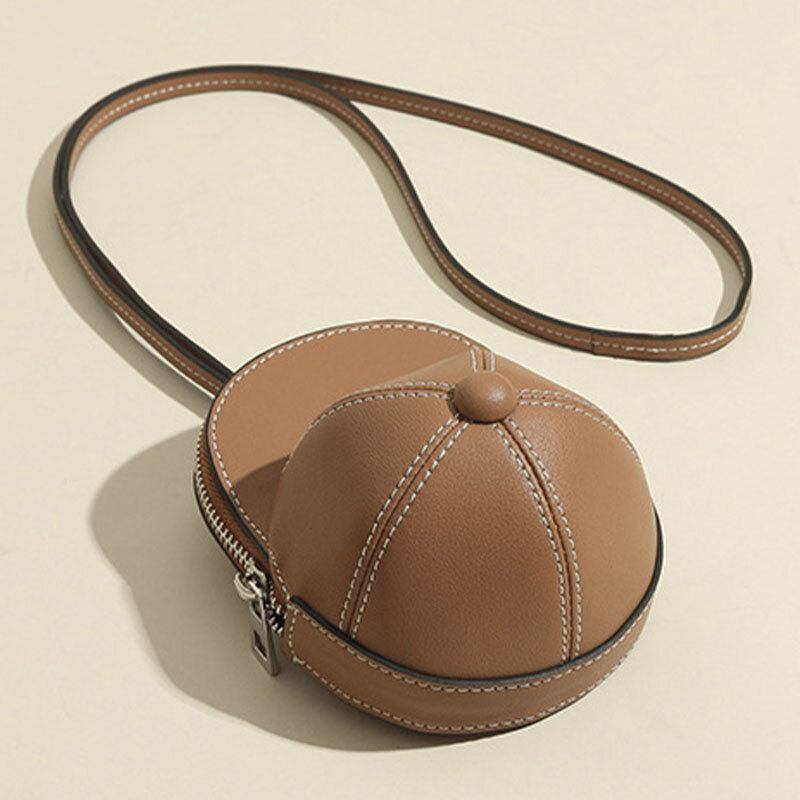 Kvinder Baseballhat I Imiteret Læder Form Causl Creative Skuldertaske Crossbody Taske