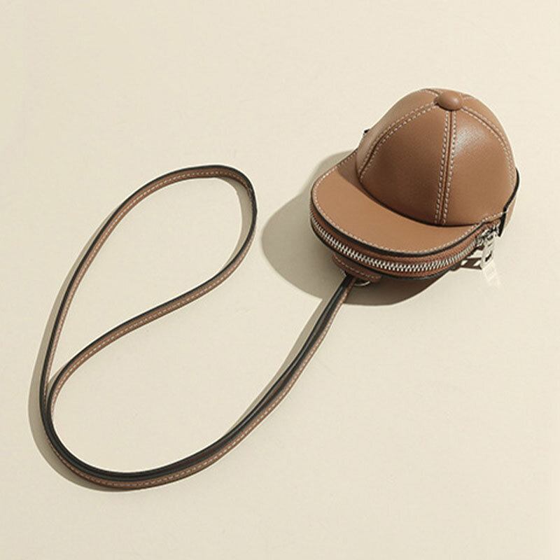 Kvinder Baseballhat I Imiteret Læder Form Causl Creative Skuldertaske Crossbody Taske