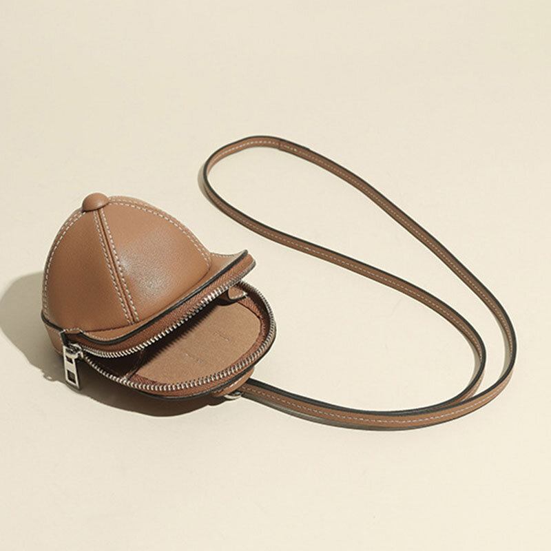 Kvinder Baseballhat I Imiteret Læder Form Causl Creative Skuldertaske Crossbody Taske