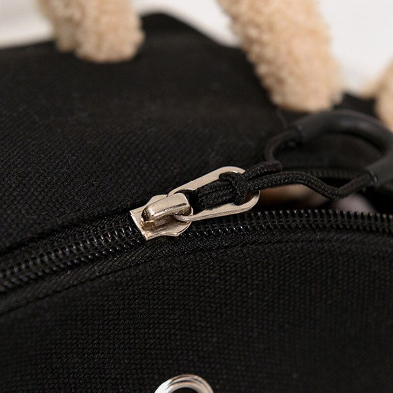 Kvinder Bear Doll Solid Øretelefon Sød Crossbody Taske Brysttaske Sling Bag