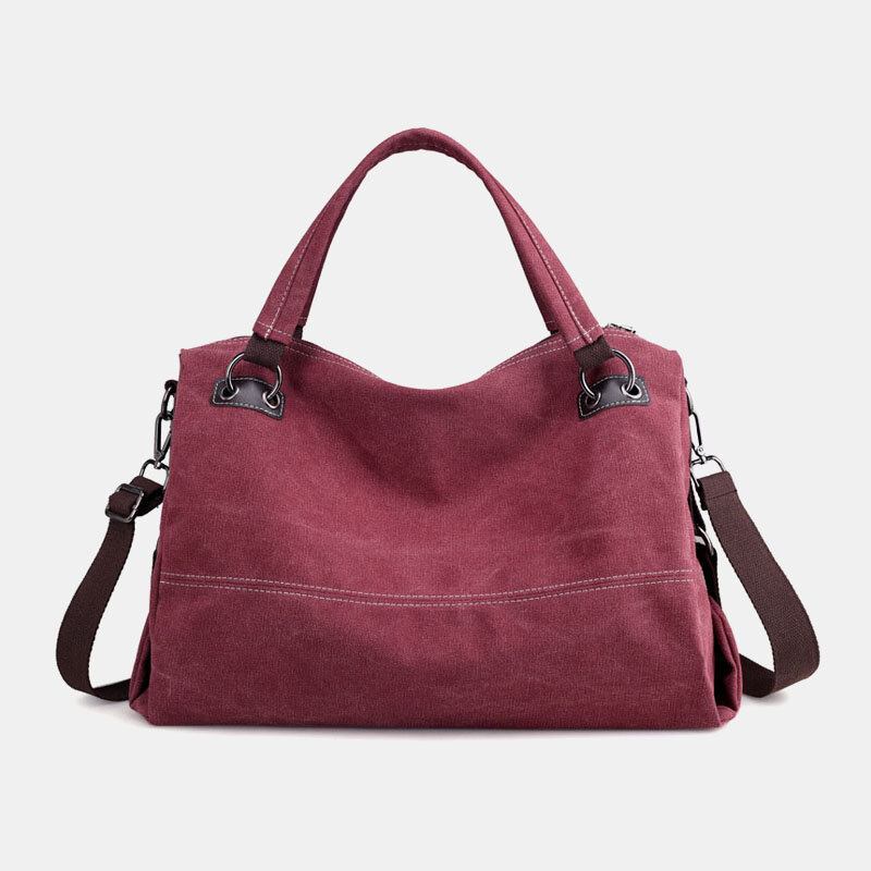 Kvinder Casual Canvas Håndtaske Multi-bære Crossbody Taske