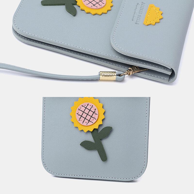 Kvinder Casual Flower Printed 6.3 Tommer Telefontaske Mini Skuldertaske Crossbody Taske