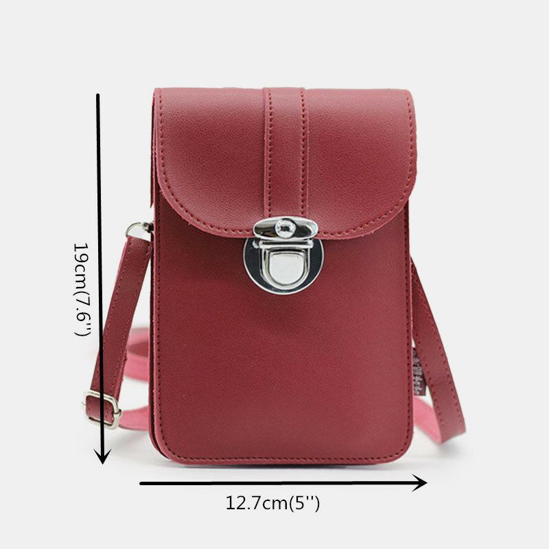 Kvinder Casual Patchwork 6.3 Tommer Touch Screen Telefontaske Crossbody Taske