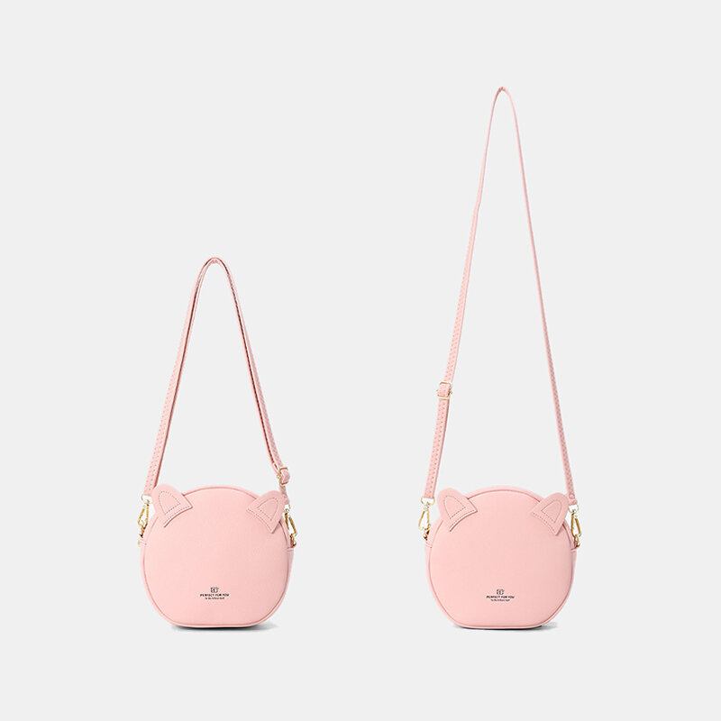 Kvinder Casual Solid Cat-mønster Telefontaske Crossbody-taske