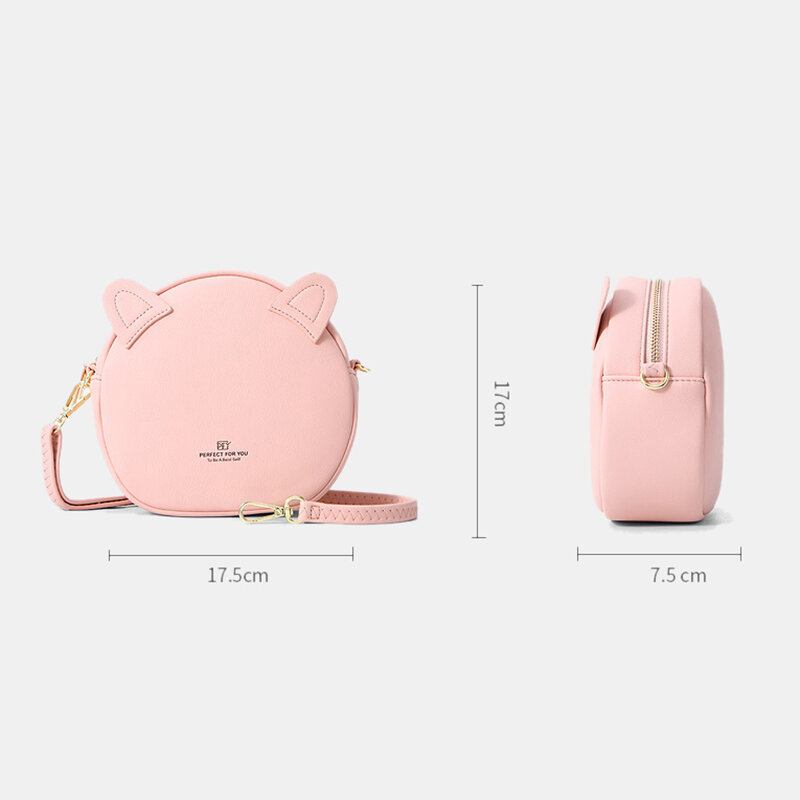 Kvinder Casual Solid Cat-mønster Telefontaske Crossbody-taske