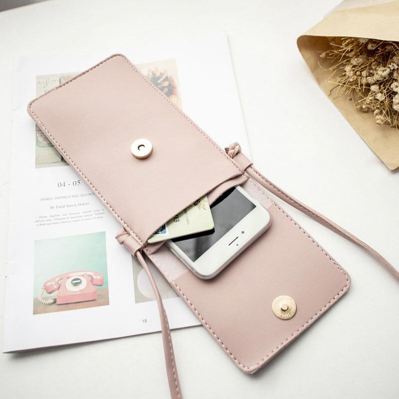 Kvinder Casual Solid Hollow Out Touch Screen 6.3 Tommer Telefontaske Skuldertaske Crossbody Taske