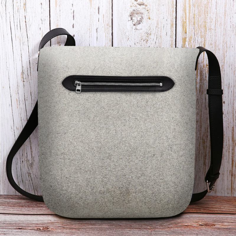 Kvinder Følte Søde Tegneserie-kattetryk Casual Skuldertaske Crossbody-taske