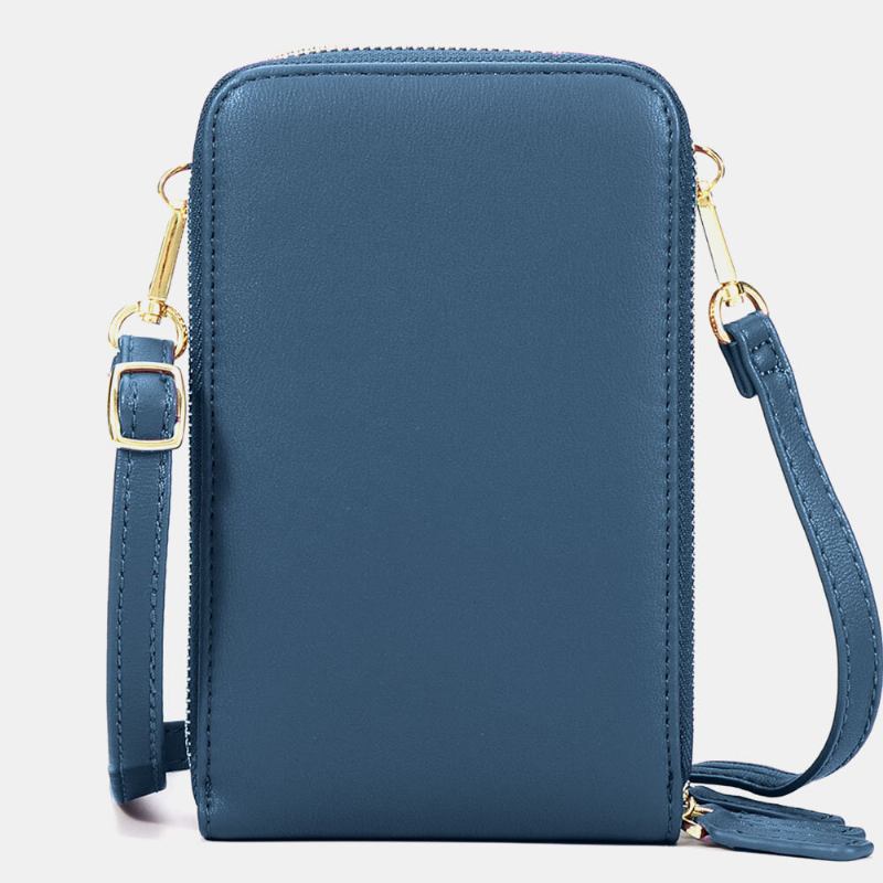 Kvinder Imiteret Læder Dame Mountain Treetop Print Taske 6.3 Tommer Telefontaske Crossbody Taske