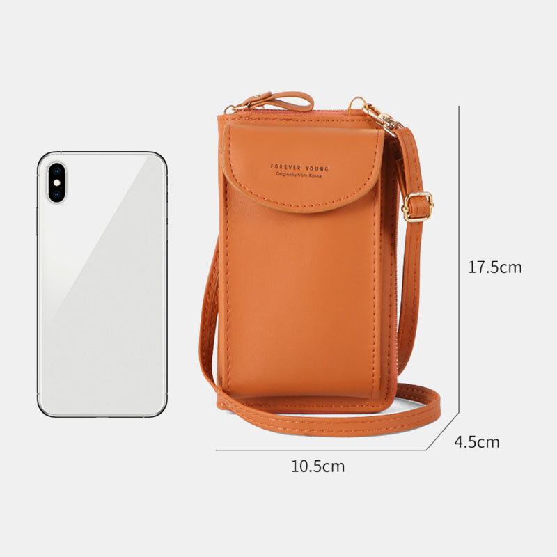 Kvinder Mini Vild Lang Pu Læderpung Casual 6.3 Tommer Telefontaske Skuldertaske Crossbody Taske