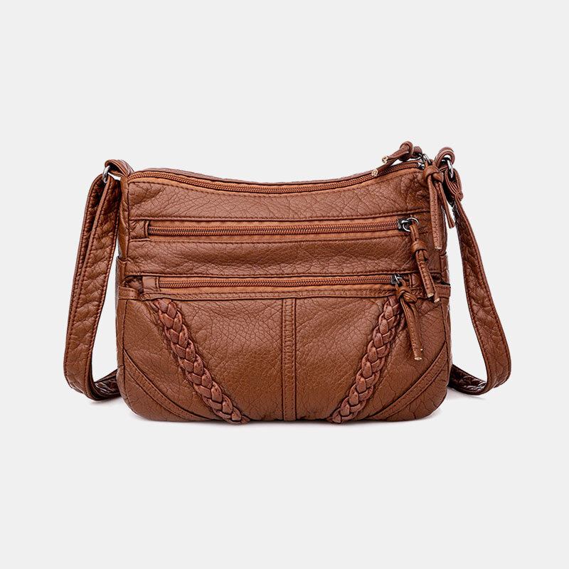 Kvinder Multi-pocket Midaldrende Vintage Crossbody Taske Skuldertaske