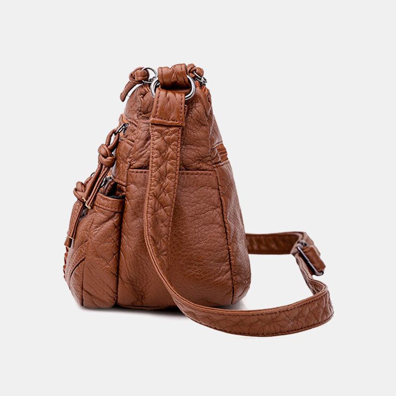 Kvinder Multi-pocket Midaldrende Vintage Crossbody Taske Skuldertaske