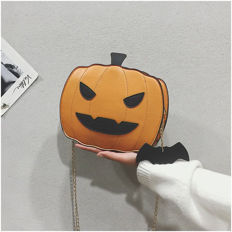 Kvinder Patchwork-kæder Halloween-græskartaske Crossbody-taske