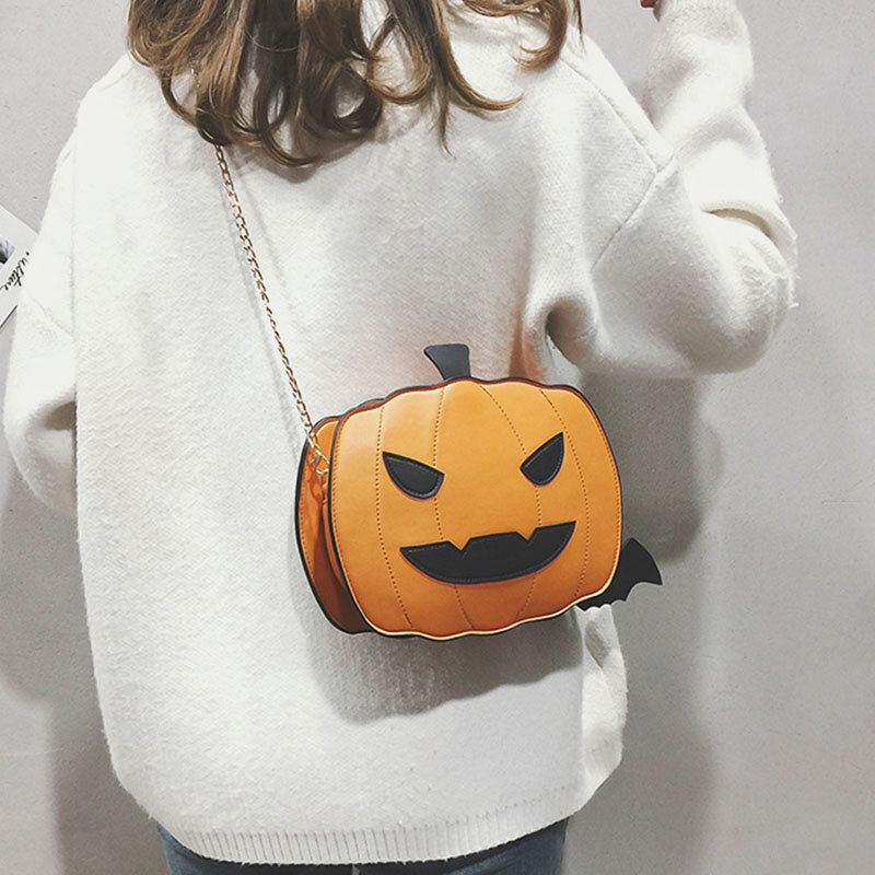 Kvinder Patchwork-kæder Halloween-græskartaske Crossbody-taske